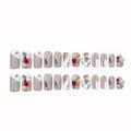 24-Pc Christmas Bowknot Press-On Nails Kit | Festive Manicure Press-On Nail Kit QXL 24pcs