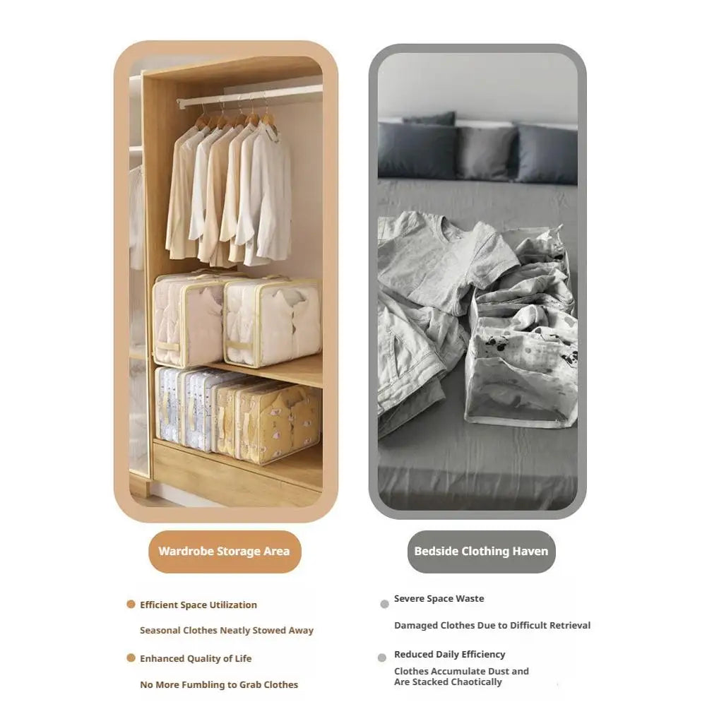 Transparent PVC Foldable Quilt & Clothes Storage Bag Clothes Storage Bag QXL