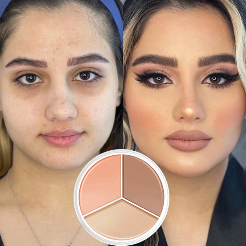 3-Color Concealer Palette | Cover, Brighten & Highlight Concealer Palette QXL