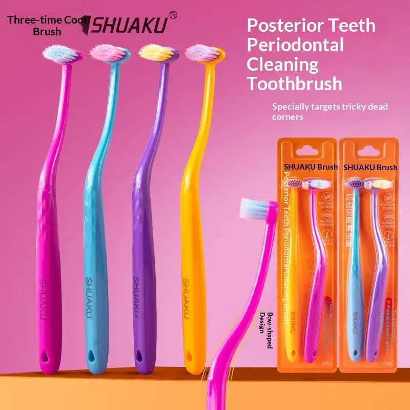 Single-Tuft Toothbrush with Suction Cup | Soft Bristles 1-3 Pack Manual Toothbrush QXL