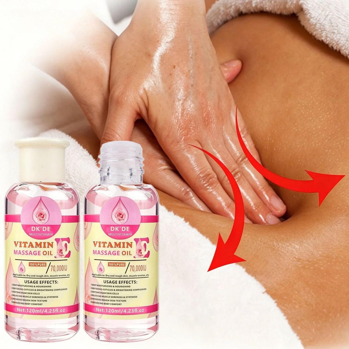 Vitamin Body Massage Oil & Moisturizing Lotion – All Skin Types Body Massage Oil QXL