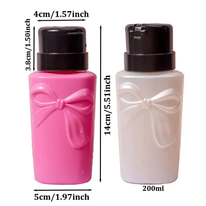 Bow Push-Down Pump Dispenser | Refillable Nail & Makeup Bottle Pump Dispenser Bottle QXL