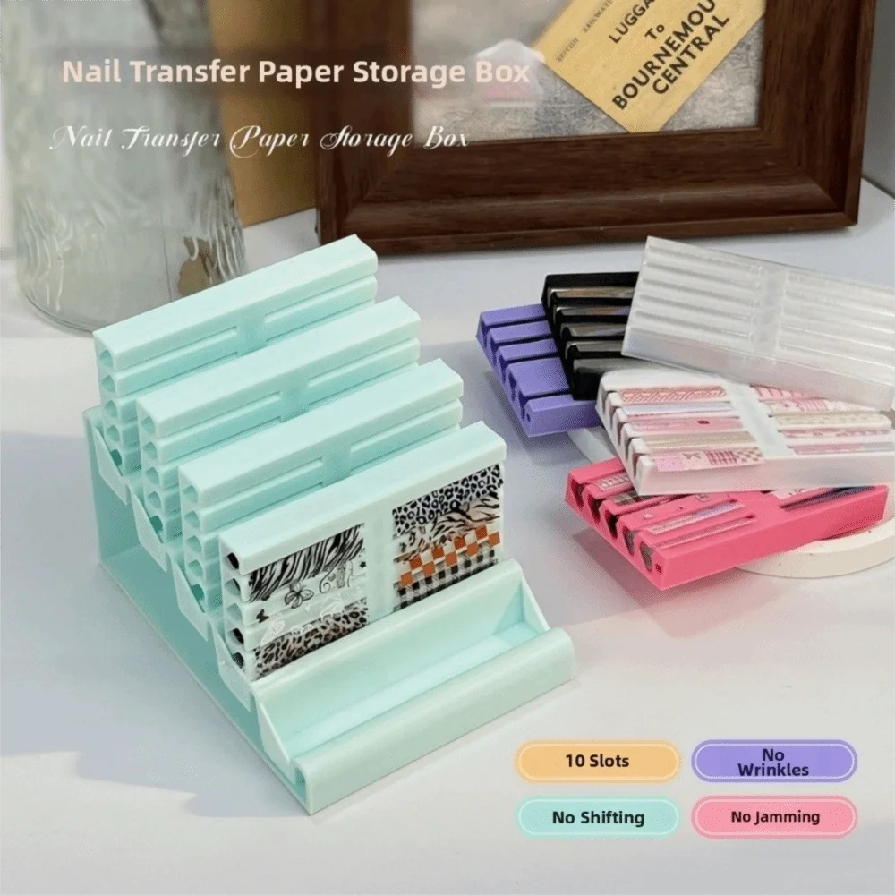 10-Grid Nail Foil Storage Box | Transfer Paper Organizer Nail Art Organizer QXL