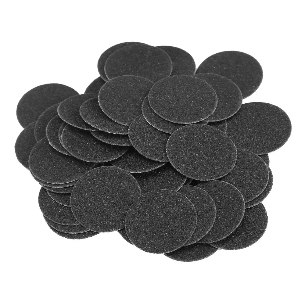 50-Pack Callus Remover Replacement Sandpaper Discs 25mm + Shaft Callus Remover Discs QXL