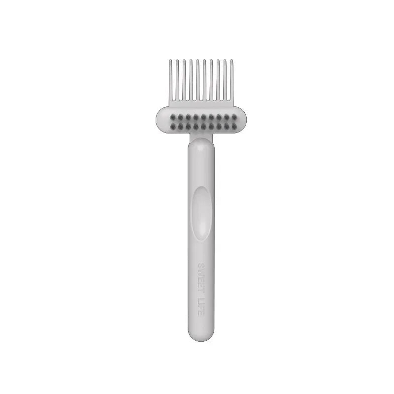 2-in-1 Mini Hairbrush Cleaner Rake | Home & Salon Comb Tool Hairbrush Cleaner Tool QXL M52 Gray