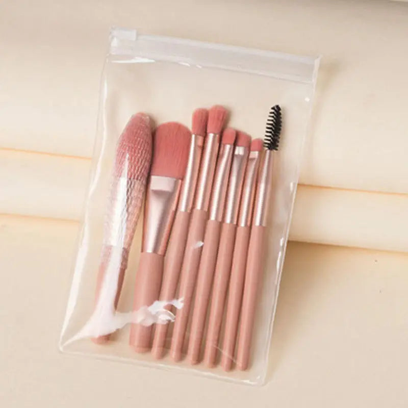 8-Piece Macaron Makeup Brush Set | Blush, Foundation & Eye Makeup Brush Set QXL