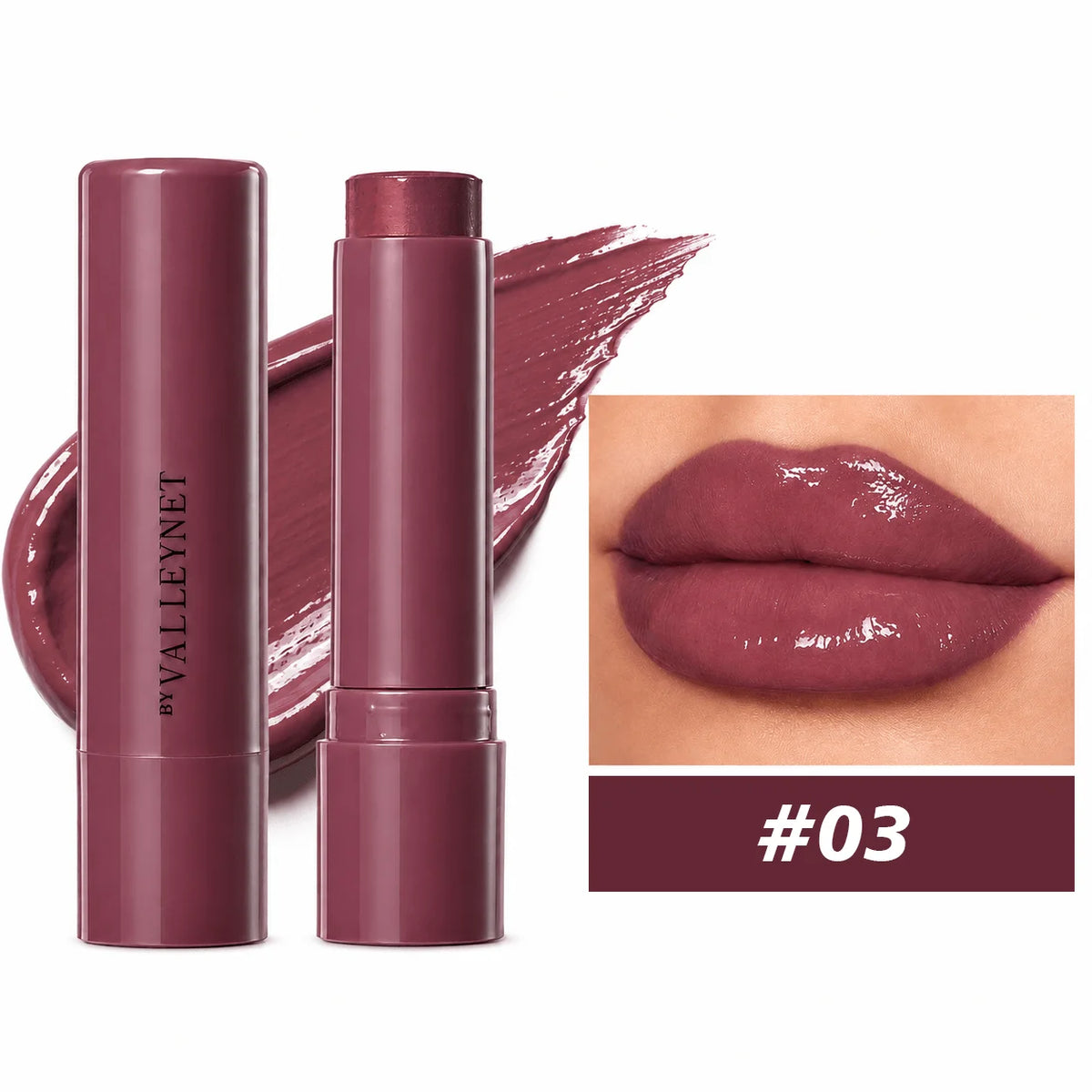Tinted Lip Balm Stick | 3 Shades Moisturizing Glossy Lip Care Tinted Lip Balm QXL 03
