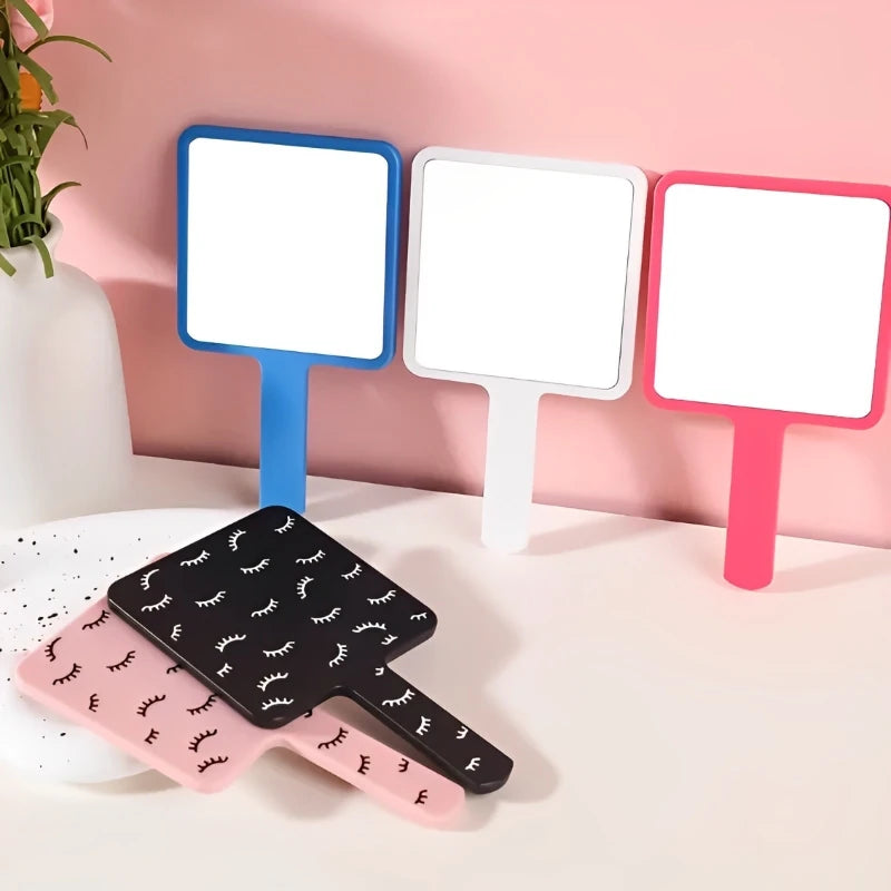 Square Handheld Makeup Mirror HD – ABS Handle Vanity Mirror Handheld Makeup Mirror QXL