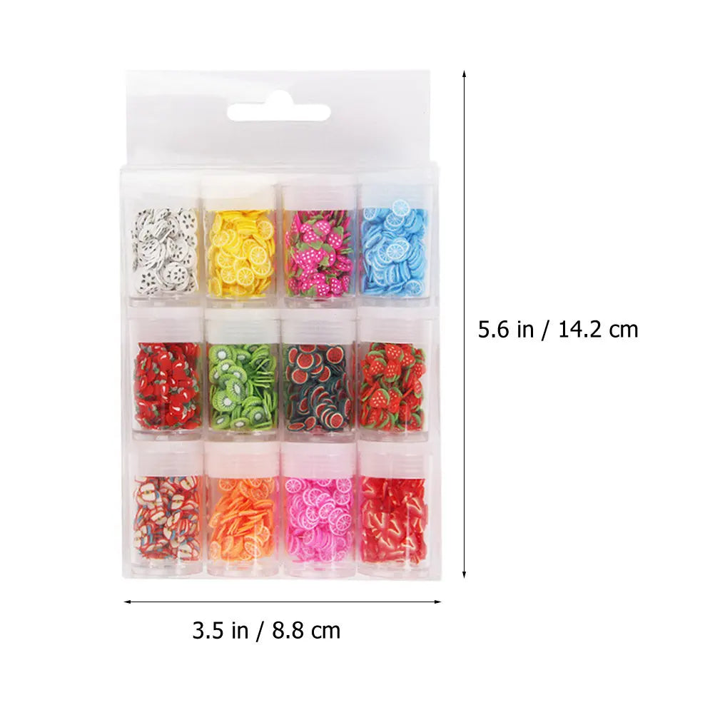 12-Box Polymer Clay Fruit Nail Art Slices | DIY Decorations Nail Art Slices QXL