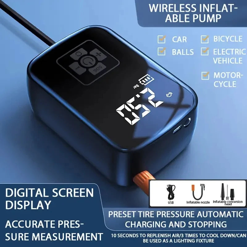 Wireless Portable Air Compressor Pump | Car Tire Inflator Portable Tire Inflator QXL