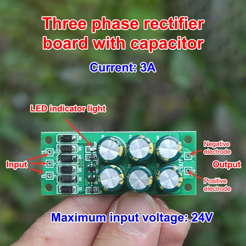 24V 3A Three-Phase Rectifier Bridge Module for Small Generators Rectifier Bridge Module QXL