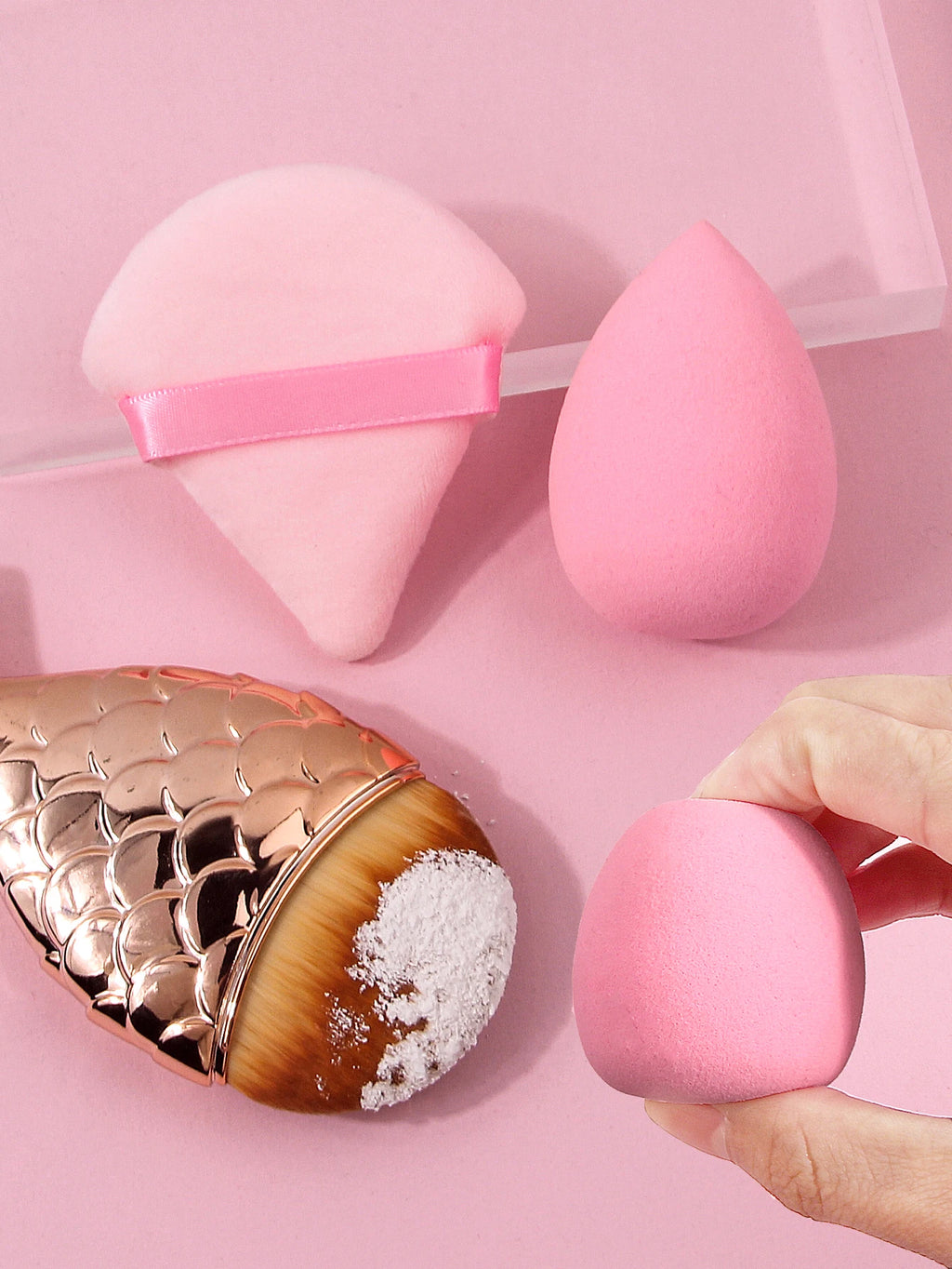 6-Piece Makeup Sponge & Foundation Brush Set | Travel Box Makeup Sponge Set QXL