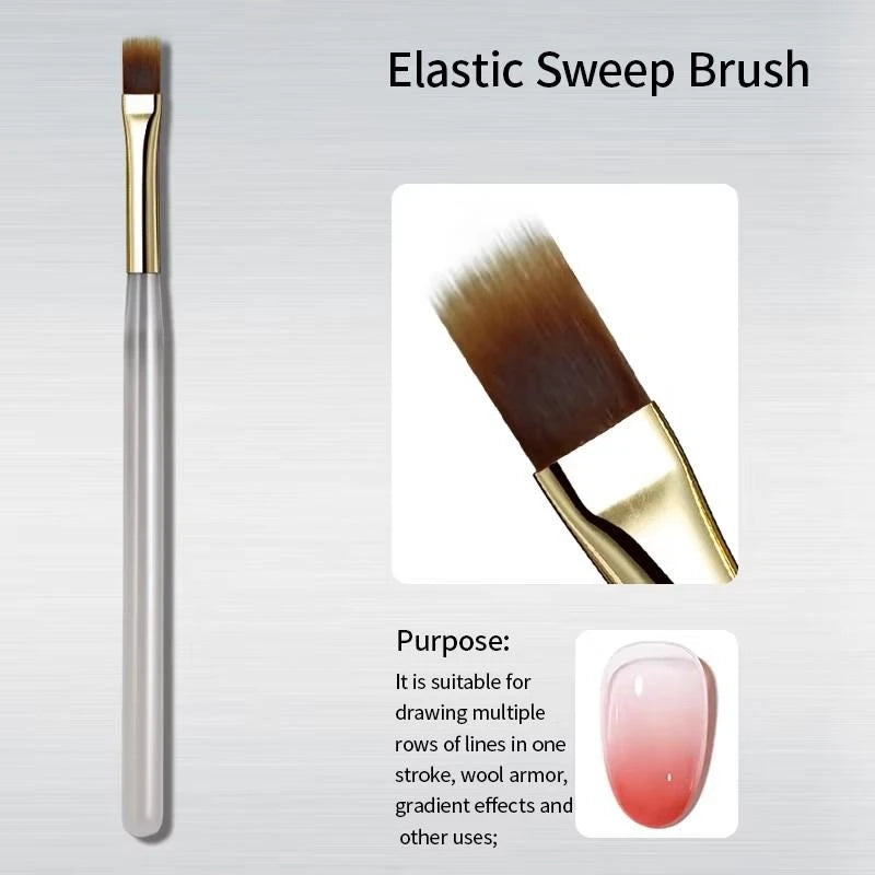 FUMOSIK Nail Art Sweep Brush & Gradient Painting Pen Set Nail Art Brush Set QXL