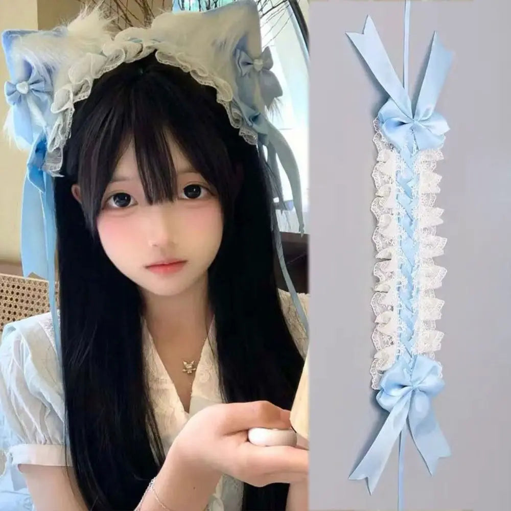 Lolita Cat Ears Headband | Bow Lace Cosplay Headdress Cosplay Headband QXL