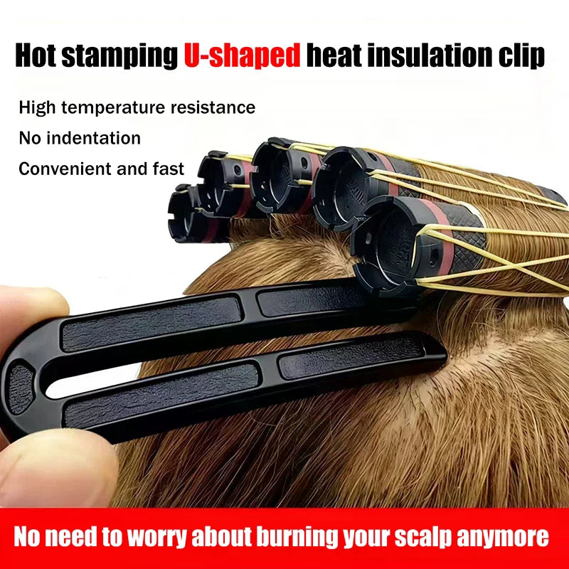 U-Shaped Heat Guard Perm Clips for Salon Styling | 6/12-Pack Hair Perm Clips QXL