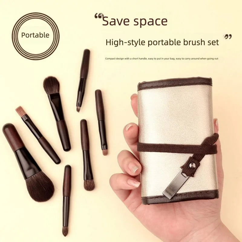 7-Piece Mini Makeup Brush Set | Powder, Blush & Eye Brushes Makeup Brush Set QXL