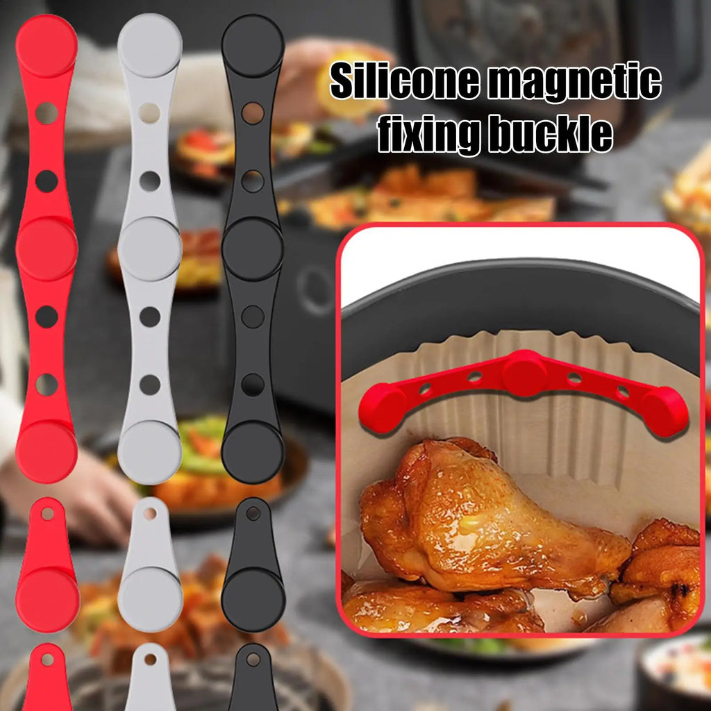Air Fryer Silicone Magnetic Buckle | Parchment Paper Holder Air Fryer Accessory QXL