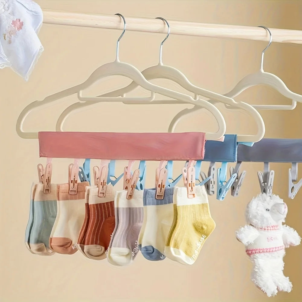 2-Pack Foldable Travel Clothes Hangers & Portable Clothesline Travel Clothes Hanger QXL