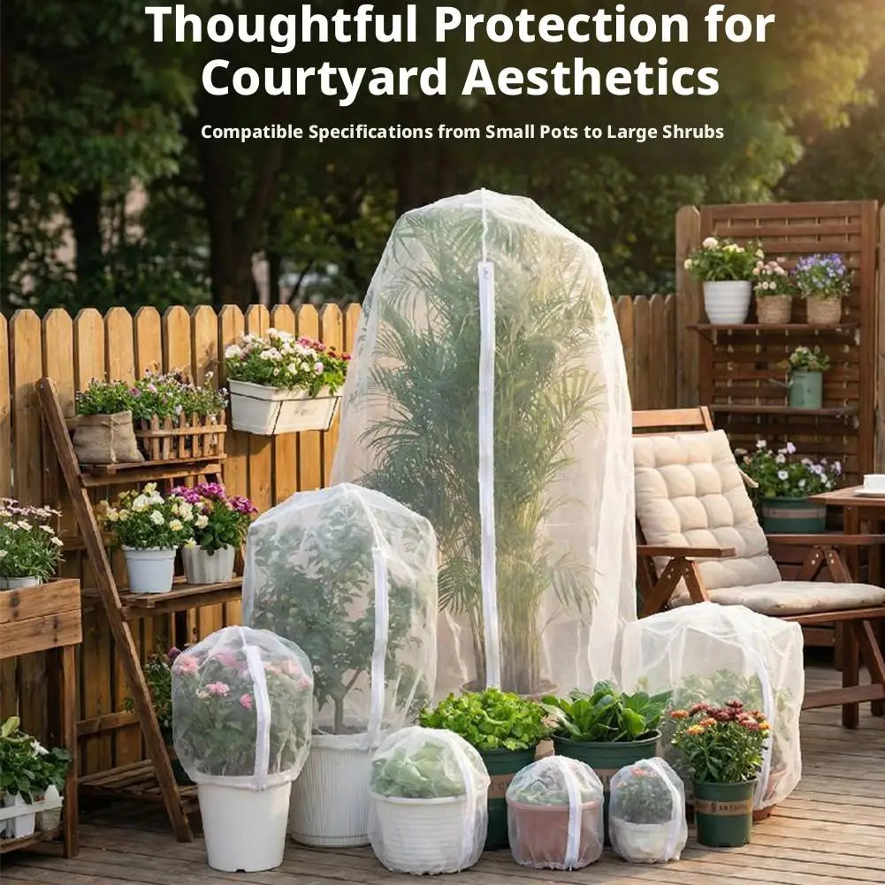 Plant Insect Netting Cover | Zip Drawstring HDPE Mesh Guard Plant Insect Netting QXL