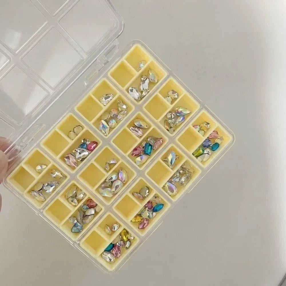 36-Grid Transparent Nail Art Storage Box | Candy Colors Nail Art Organizer QXL
