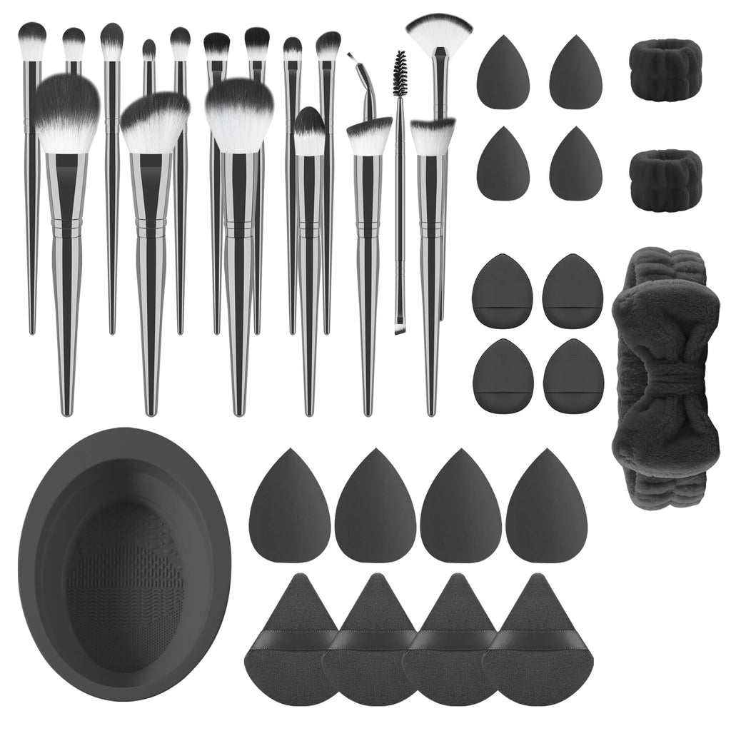 Ronshadow 18-Pc Makeup Brush Kit | Brushes, Blenders & Bowl Makeup Brush Kit QXL 38pcs