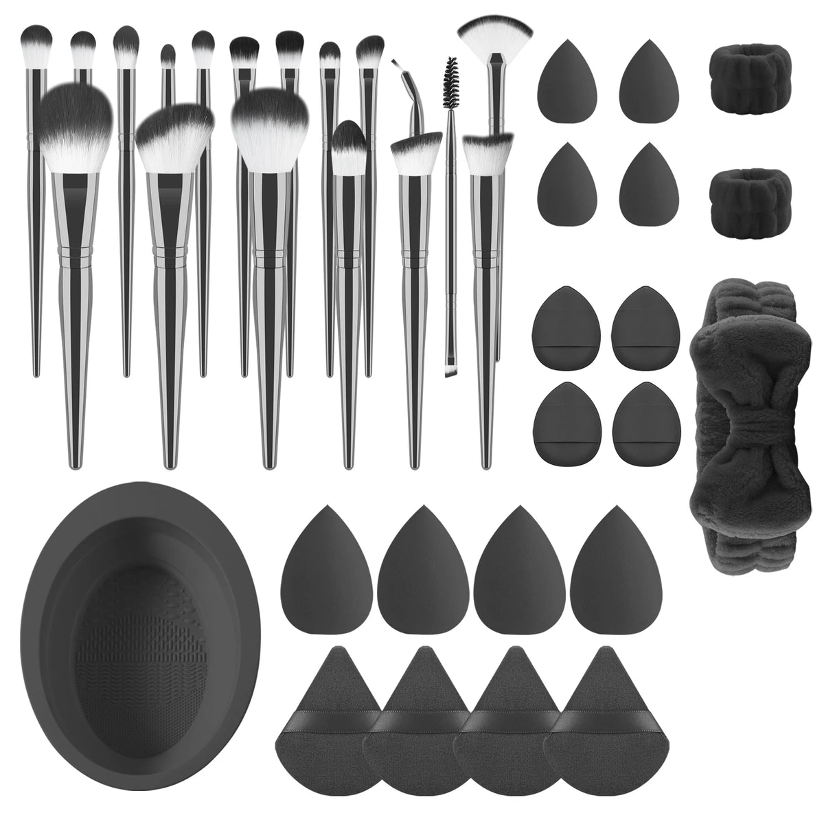 Ronshadow 18-Pc Makeup Brush Kit | Brushes, Blenders & Bowl Makeup Brush Kit QXL 38pcs
