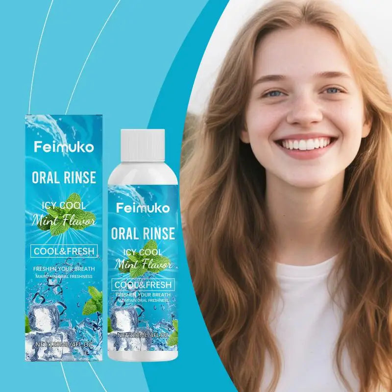 Oralhoe Mint Mouthwash Alcohol-Free Fresh Breath Rinse 120ml Oral Rinse Mouthwash QXL
