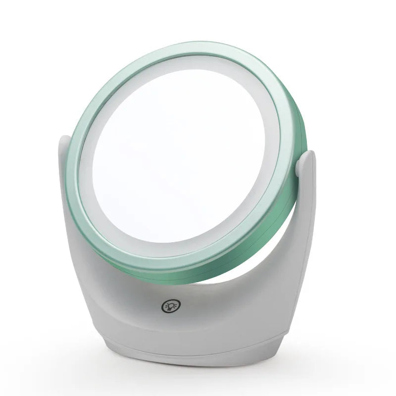 360° LED Vanity Mirror | Double-Sided 5X Magnification, 3 Lights LED Vanity Mirror QXL rechargeable-Green