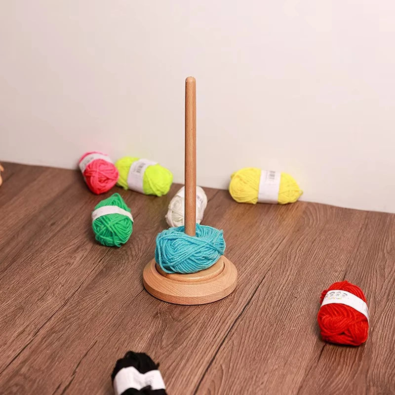 Rotatable Wooden Yarn Holder & Thread Spool Rack | Crochet Yarn Holder Rack QXL