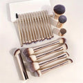 20-Pc Pro Makeup Brush Set | Soft Bristles & Velvet Pouch Makeup Brush Set QXL 20Pcs