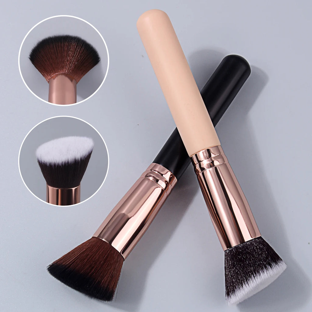 KOSSHOW Angled Contour Brush – Wood Handle & Nylon Bristles Contour Makeup Brush QXL