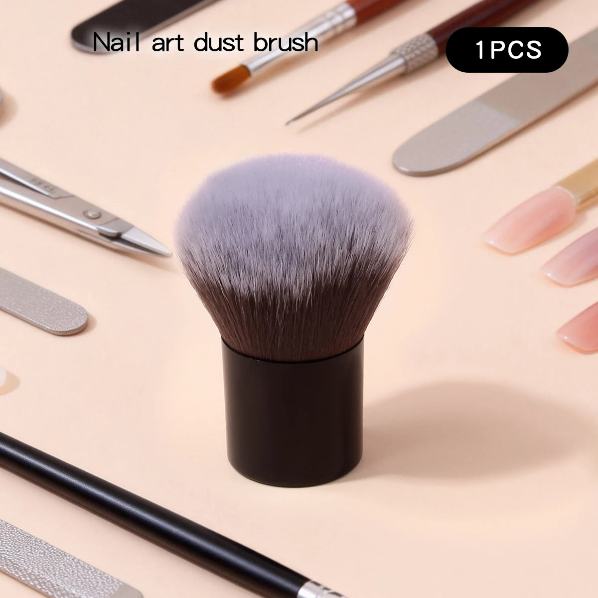 Soft Nylon Nail Brush | Manicure Dust Removal & Cleaning Nail Brush QXL black
