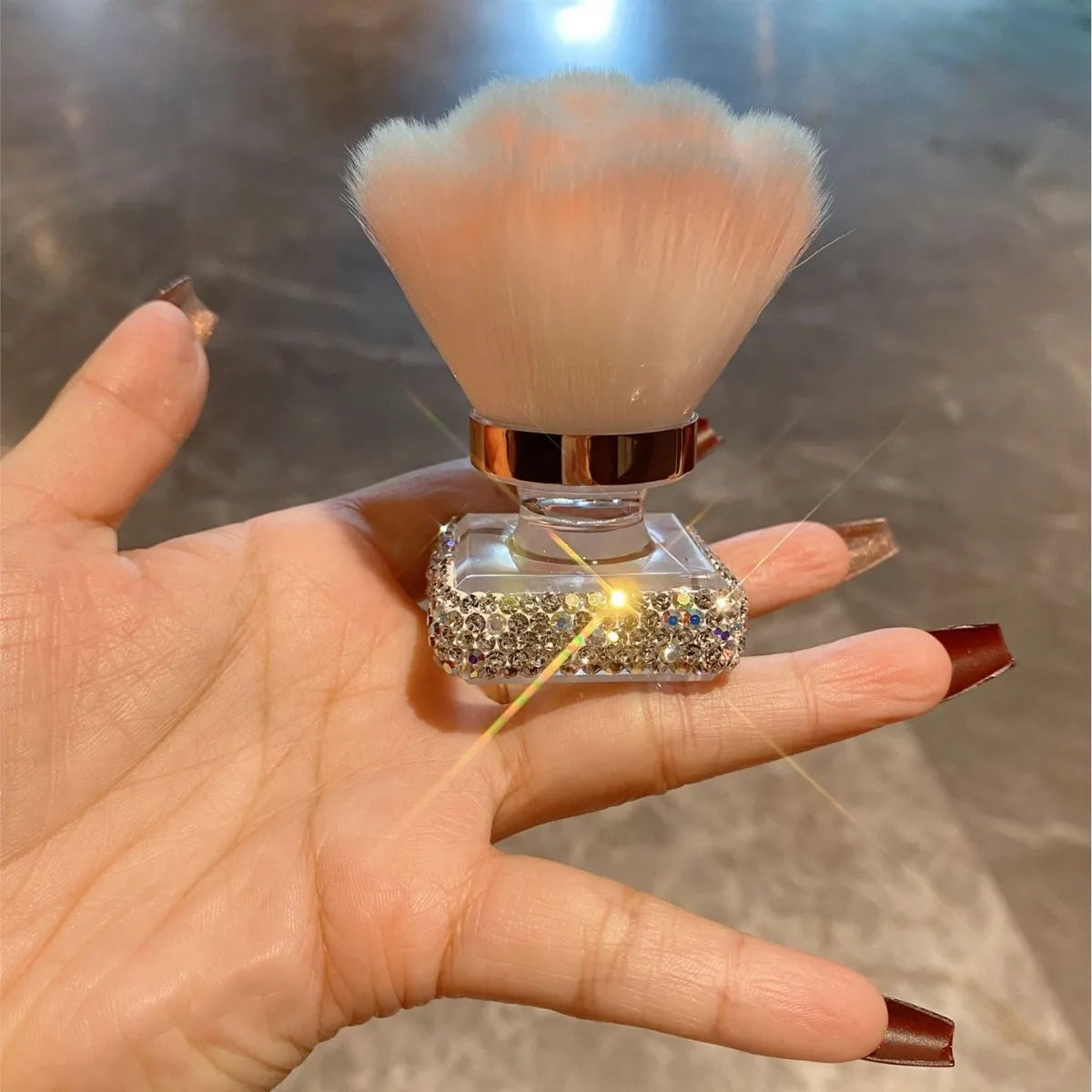 Diamond-Set Blush Brush | Portable Soft Powder & Highlighter Blush Makeup Brush QXL