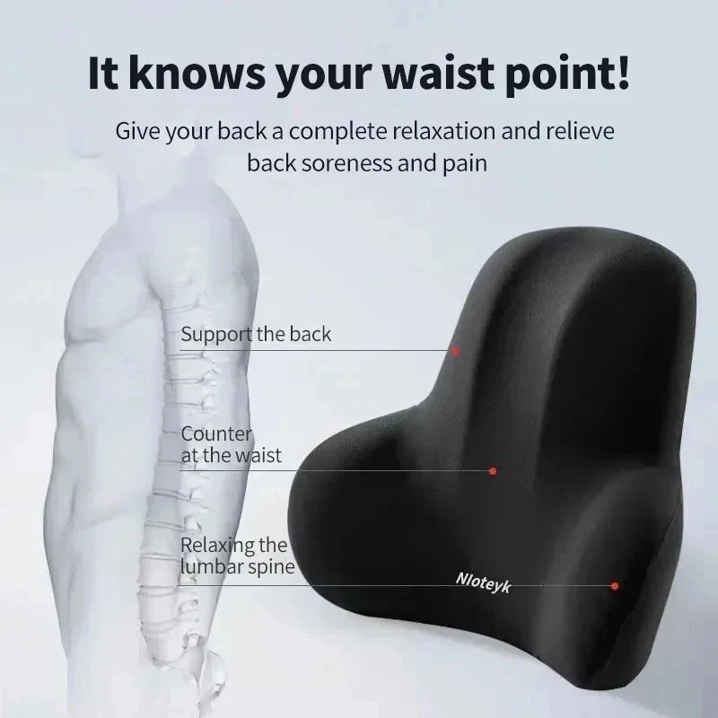 Memory Foam Car Neck & Lumbar Support Cushion | Universal Car Seat Cushion QXL