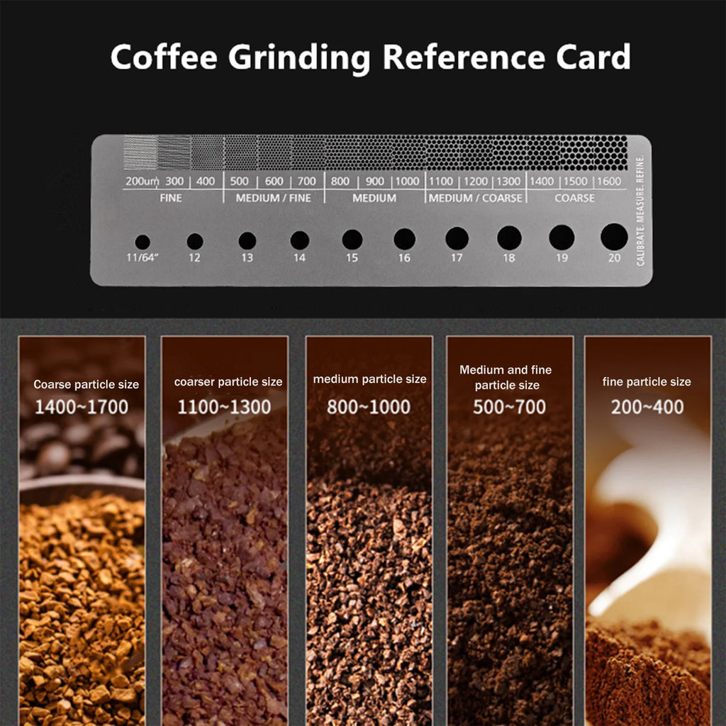 Coffee Grind Size Reference Card | Brewing Comparison Guide Coffee Brewing Tool QXL