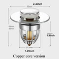 Stainless Steel Pop-Up Drain Stopper | Anti-Odor Sink Filter Drain Stopper QXL Silver 1pc
