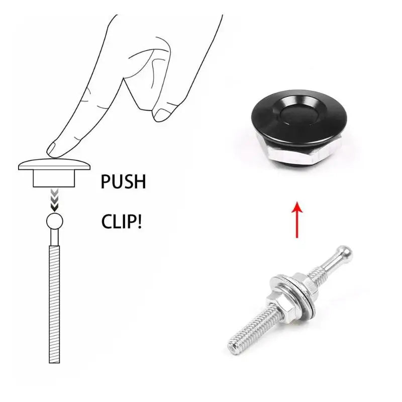 Universal 30mm Hood Pin Lock Clip Push Button Quick Release Kit Hood Pin Lock Kit QXL
