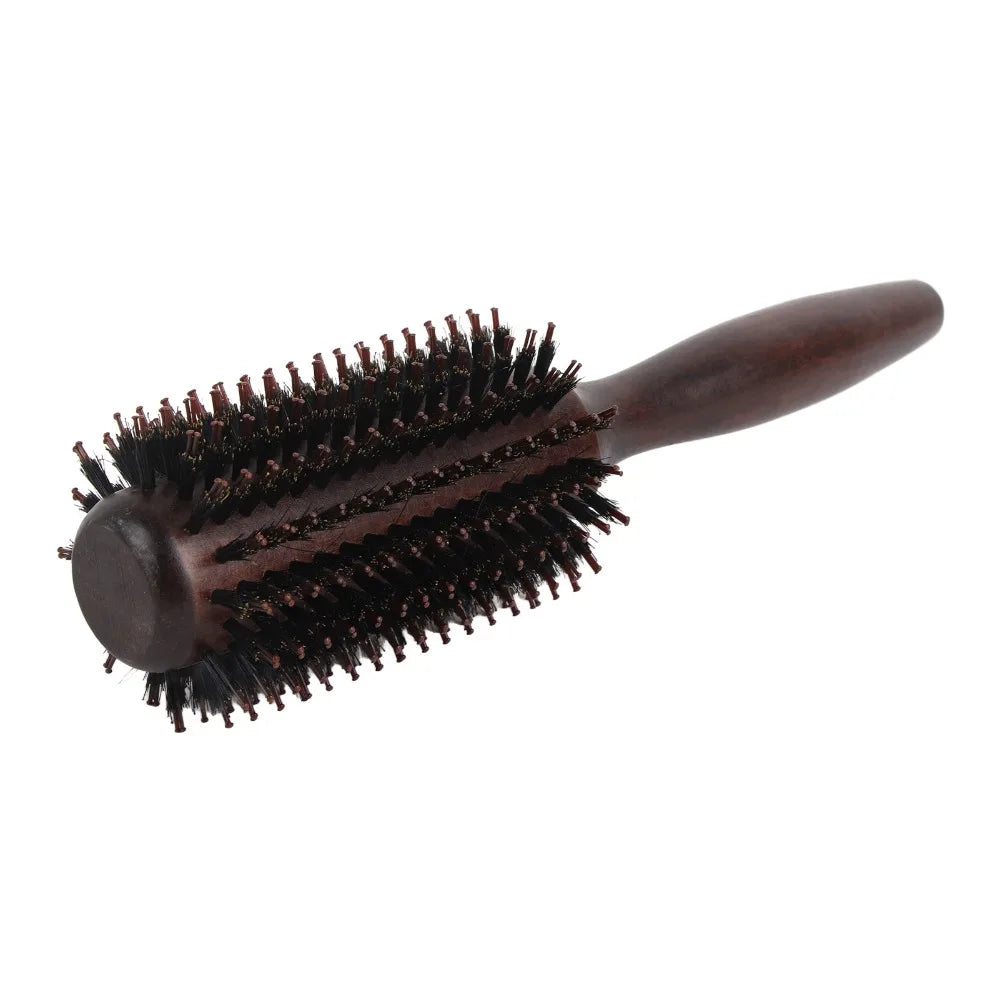 Solid Wood Round Barrel Brush | Heat Resistant Styling Comb Round Barrel Brush QXL