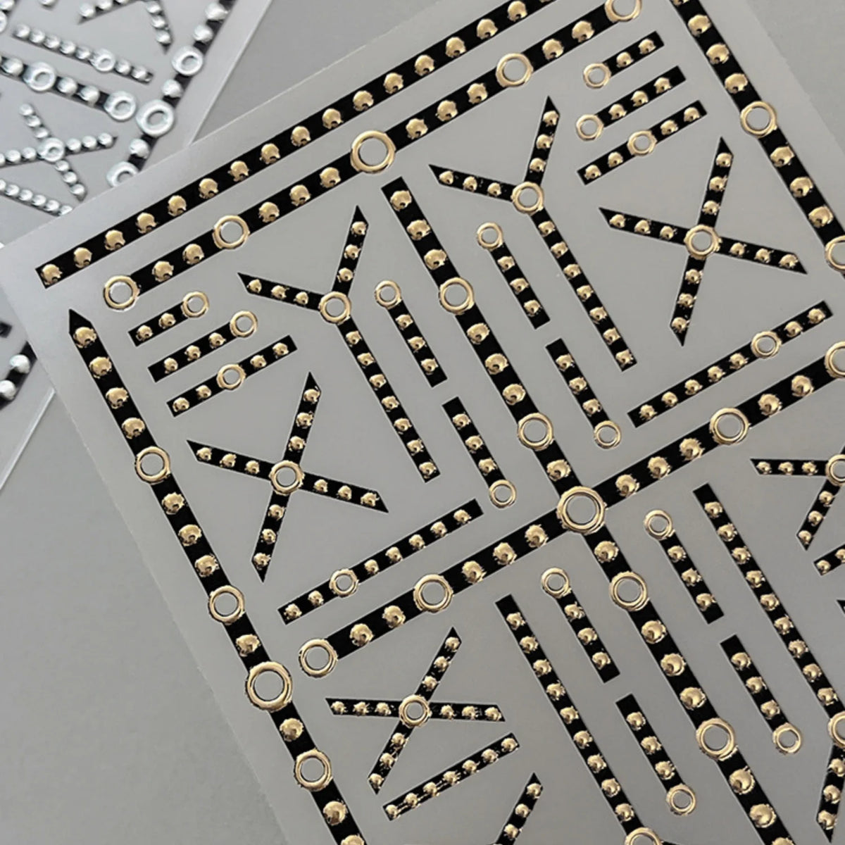 Black Gold Geometric 5D Nail Art Stickers | Self-Adhesive Decals Nail Art Stickers QXL