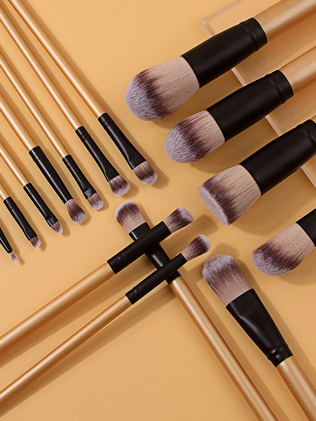 KOSSHOW 15-Piece Makeup Brush Set | Wooden Handle Brushes Makeup Brush Set QXL