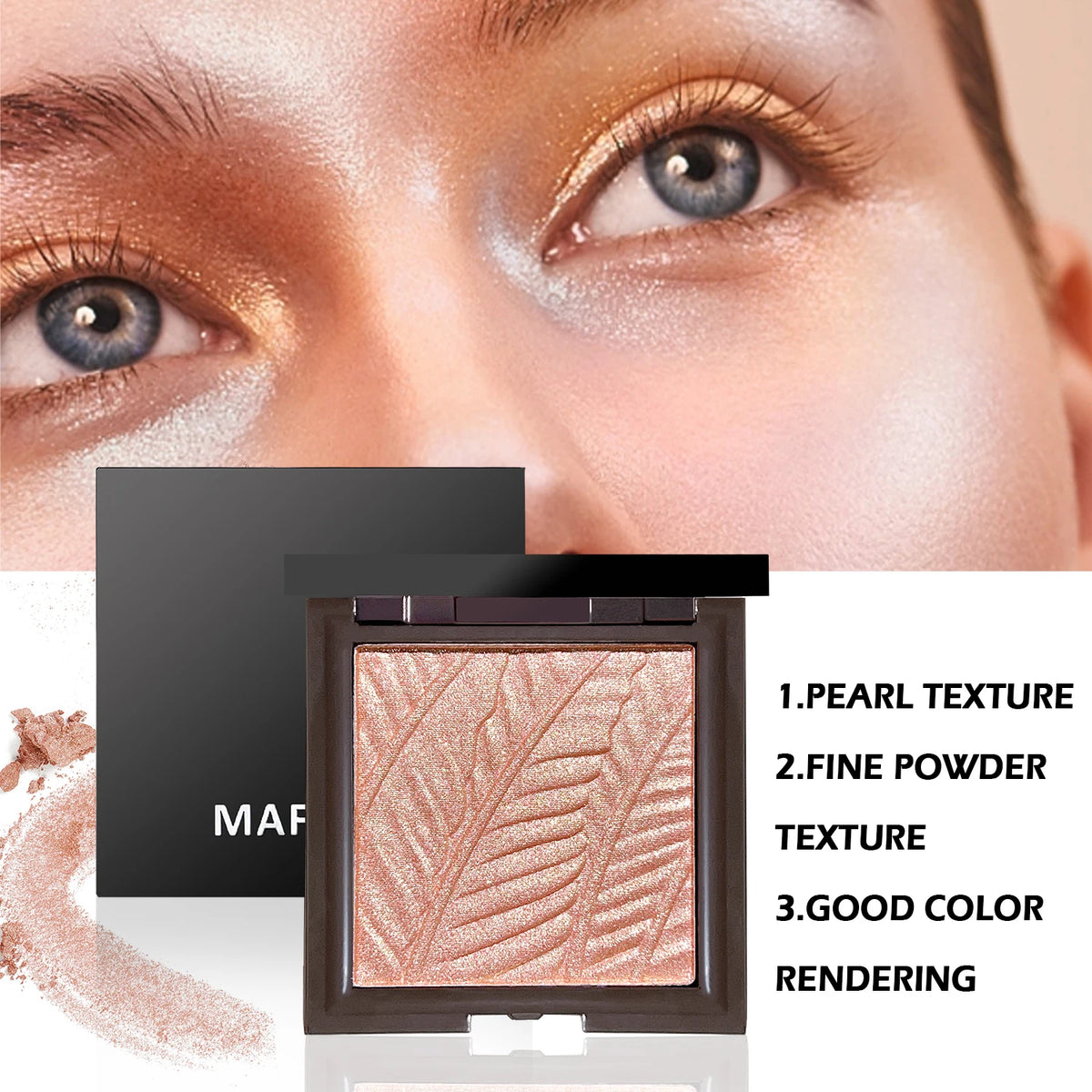 Highlighter & Eyeshadow Powder | Brightening Multi-Use Makeup Highlighter Powder QXL