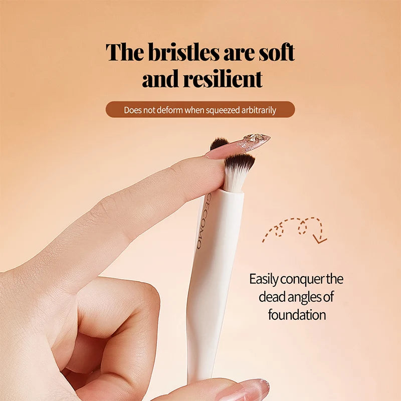 Double-Ended Crescent Foundation Brush | Soft Beginner Makeup Foundation Makeup Brush QXL