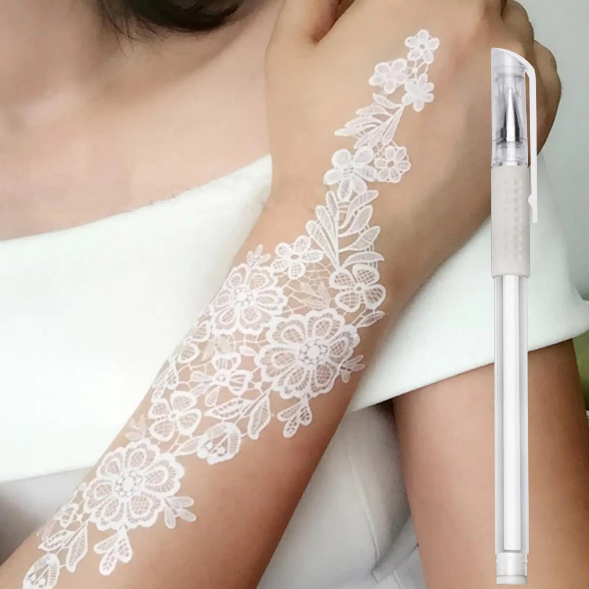 White Microblading Skin Marker Pen with Refill | Eyebrow Tattoo Skin Marker Pen QXL
