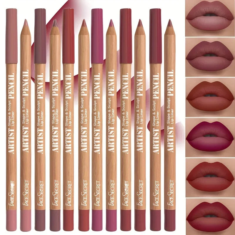 6-Piece Matte Lip Liner Set | Waterproof Velvet Lip Pencil Lip Liner Set QXL