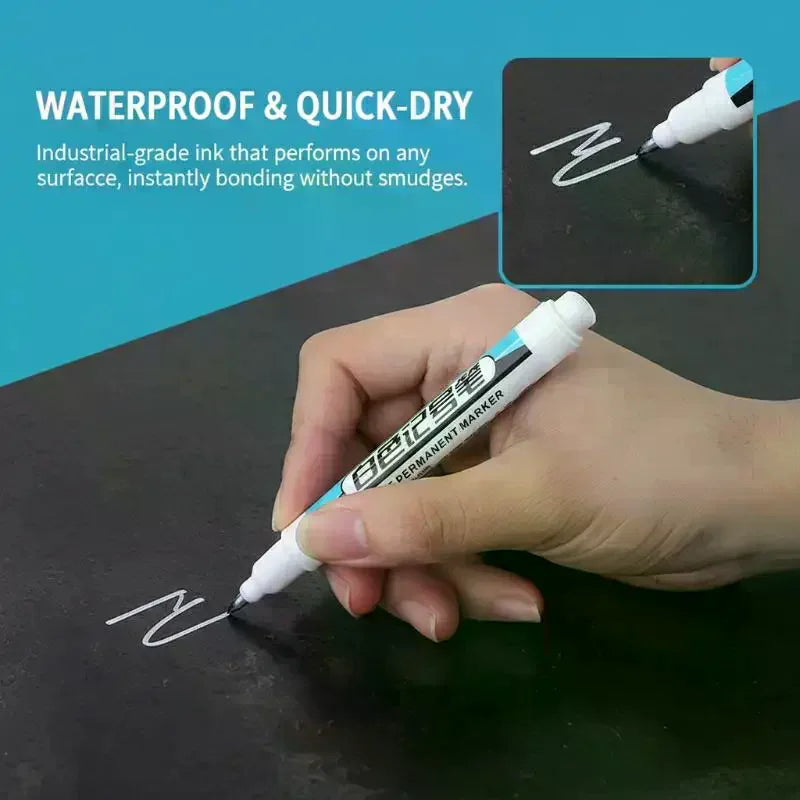 White Long Needle Marker Pen | Waterproof Fine Point Marking Marking Pen QXL