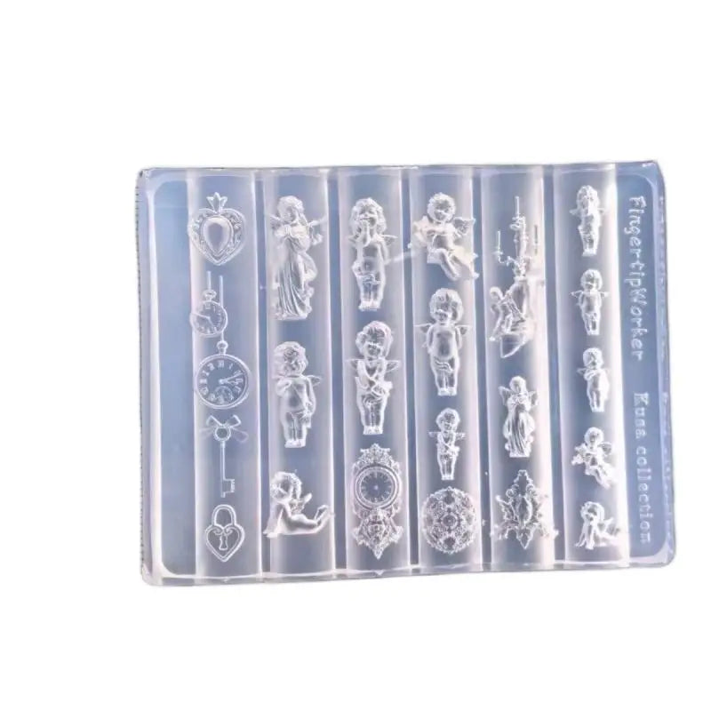 3D Silicone Nail Art Mold | Angel, Clock & Heart Lock DIY Nail Art Mold QXL