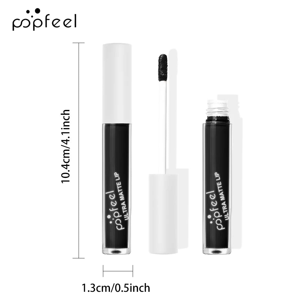 POPFEEL Black Lipstick & Lip Gloss Kit | Matte Long-Lasting Lip Makeup Kit QXL
