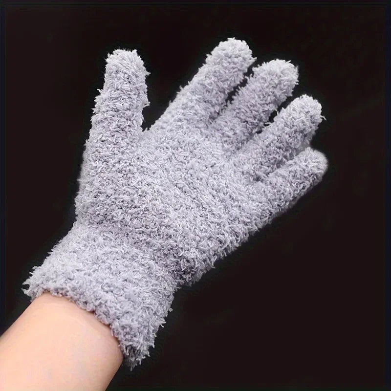 Coral Fleece Knit Gloves – Unisex Autumn Winter Spring Fleece Knit Gloves QXL