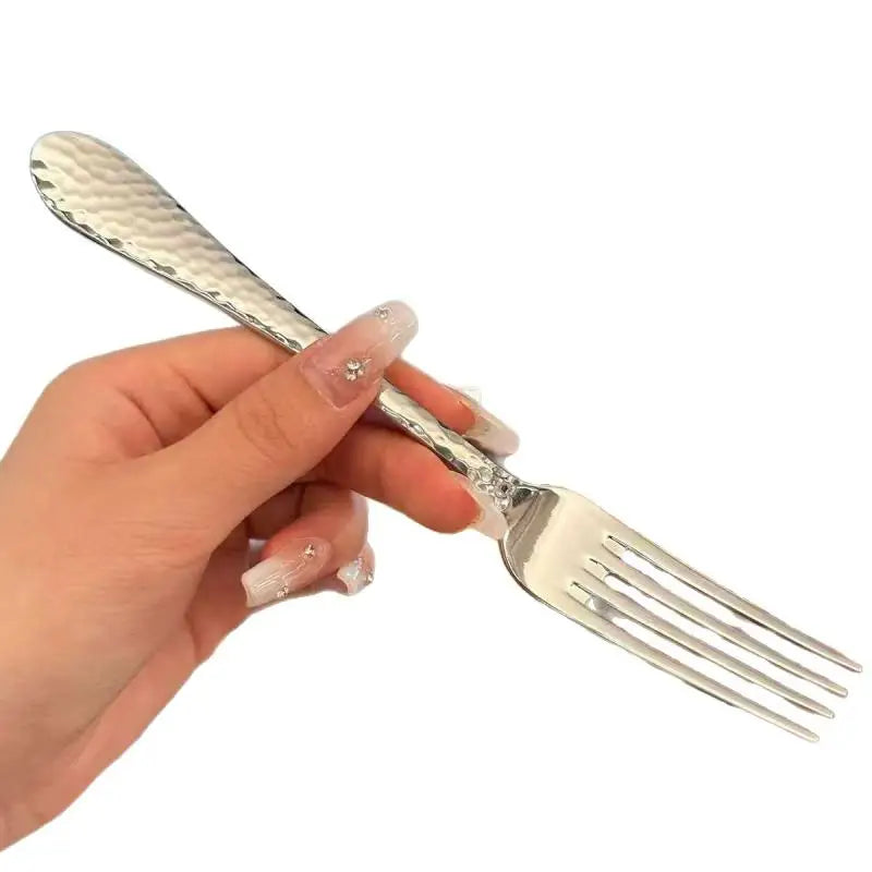 Korean Stainless Steel Dinner Fork | 18cm Four-Tine Table Fork Stainless Steel Fork QXL