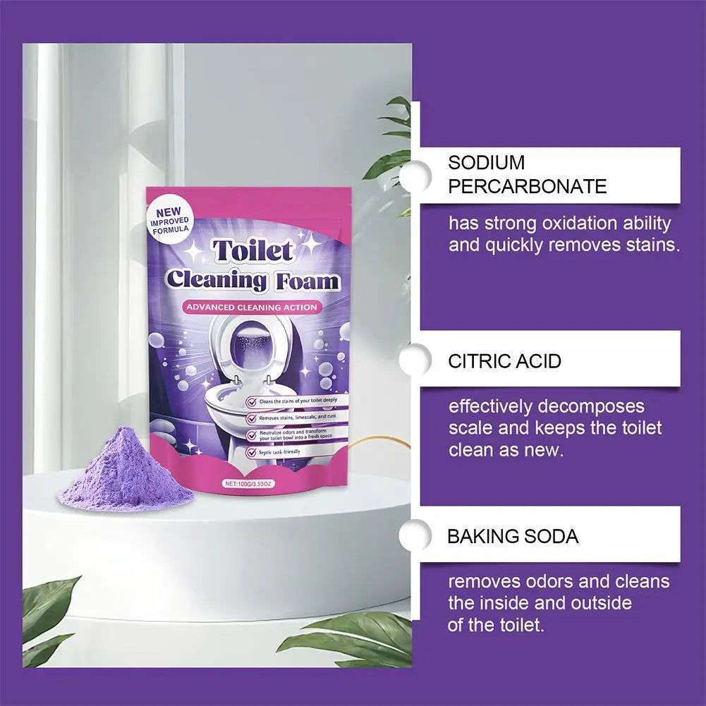 Toilet Cleaning Foam Powder | Deep Clean & Deodorizer Toilet Bowl Cleaner QXL